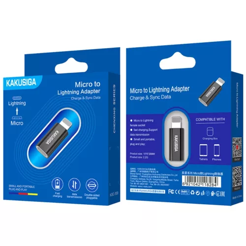 KAKU Adapter KSC-559 Chenxing - Micro USB to Lightning - fekete-6921042118284 9 kép