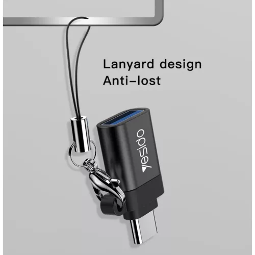Yesido Adapter OTG GS06 - USB-C (férfi) – USB-A (női) - fekete-6971050262554 10 kép