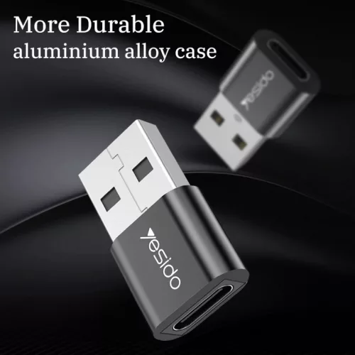 Yesido Adapter OTG GS09 - USB (férfi) - Type C (női) - fekete-6971050262585 8 kép