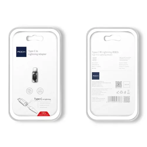 Rock adapter - Lightning (női) - Type C (férfi) - fekete-6971236597036 10 kép