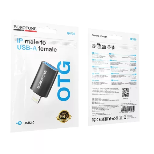 Borofone Adapter BV26 - USB-ről Lightning-re - fekete-6941991123979 8 kép