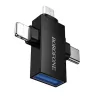Borofone Adapter BV26D - USB to Lightning/Type C/Micro USB - fekete