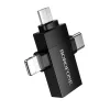 Borofone Adapter BV26D - USB to Lightning/Type C/Micro USB - fekete-6941991124006 3 kép
