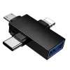 Borofone Adapter BV26D - USB to Lightning/Type C/Micro USB - fekete-6941991124006 6 kép