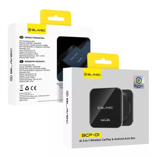 Blavec Adapter Carplay Android Auto vezeték nélküli BCP-01 - Blueto-5900217494904 4 kép