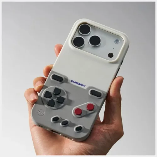 iPhone 17 Pro GAMEBABY tok kontrollerrel szürke tok-6974772990286 8 kép