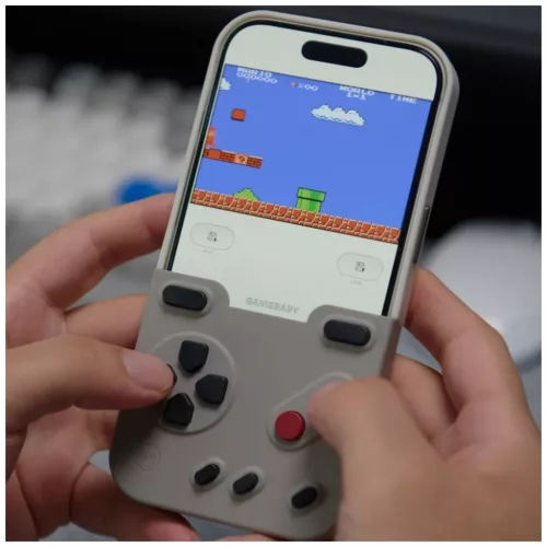 iPhone 17 Pro GAMEBABY tok kontrollerrel szürke tok-6974772990286 10 kép