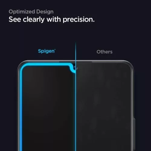 Samsung A42 5G kijelzővédő üvegfólia fekete kerettel Spigen Glass-8809756641725 1 kép