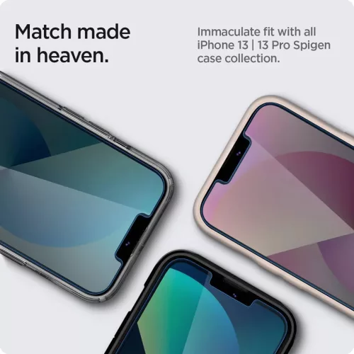 iPhone 16e/17e / 13 / 13 Pro / 14 Spigen Glas.Tr 2x üvegfólia (AGL03-8809811851229 4 kép