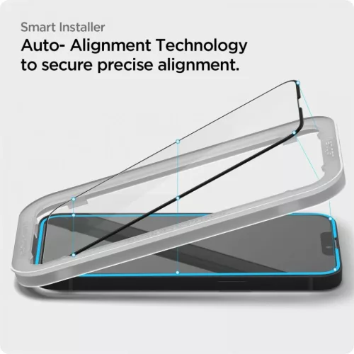 iPhone 13 / 13 Pro / 14 / 16e/17e Spigen Alm Glass FC 2x üvegfólia f-8809811851243 4 kép