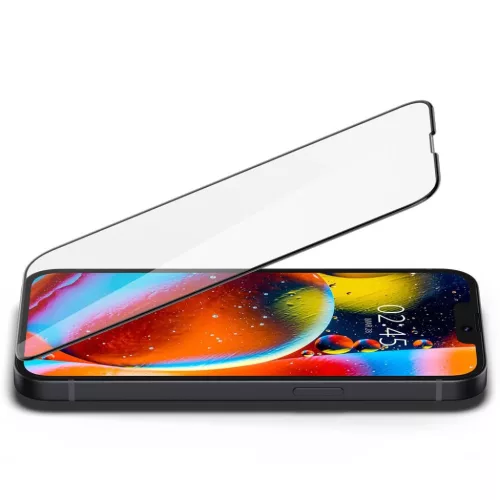 iPhone 13 / 13 Pro / 14 / 16e Spigen Glass FC üvegfólia fekete (AGL0-8809811851298 1 kép