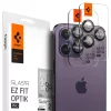iPhone 14 Pro/14 Pro Max / 15 Pro / 15 Pro Max / 16 Pro / 16 Pro Max / 17 Pro / 17 Pro Max Spigen Optik.TR 2x kameralencsevédő 9H üveg fekete keretes (AGL05205)