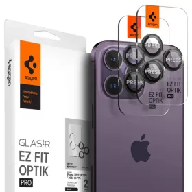   iPhone 14 Pro/14 Pro Max / 15 Pro / 15 Pro Max / 16 Pro / 16 Pro Max / 17 Pro / 17 Pro Max Spigen Optik.TR 2x kameralencsevédő 9H üveg fekete keretes (AGL05205)