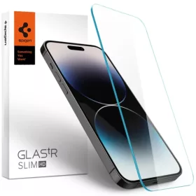 iPhone 14 Pro Max/15 Plus Spigen Glas.TR Slim kijelzővédő üvegfól-8809811866452 2 kép