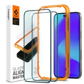   iPhone 15 Spigen Alm Glass FC 2x üvegfólia fekete (AGL06906)