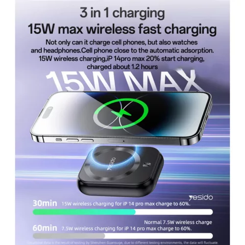Benks Power bank 5000mAh YP59 3 az 1-ben - Type C - mágneses, indukci-6942314403044 6 kép