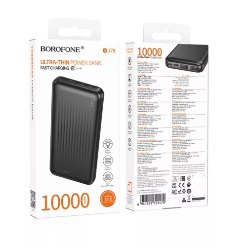 Borofone Power Bank 10000mAh BJ78 Clever - 2xUSB - fekete-6941991121470 6 kép