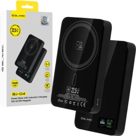   Blavec Power Bank 10000mAh BJ-04 Slim 13,5mm - Type C - 22,5W mágneses Magsafe 3 az 1-ben (PBBJ04-MC10B) fekete
