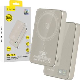   Blavec Hordozható Töltő 10000mAh BJ-04 Vékony 13,5mm - C típusú - 22,5W mágneses Magsafe 3 az 1-ben (PBBJ04-MC10GD) arany