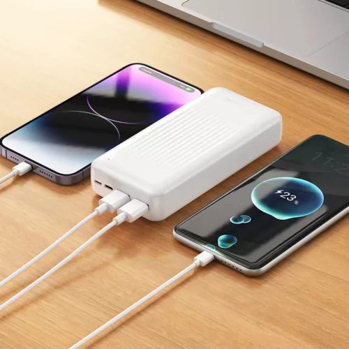 Borofone Power Bank 20000mAh BJ78A Clever - 2xUSB - fehér-6941991121500 3 kép