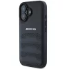 AMG Bőr Domborított Vonalak Fekete Logó iPhone 16 Tok - Fekete-3666339345686 2 kép
