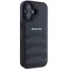 AMG Bőr Domborított Vonalak Fekete Logó iPhone 16 Tok - Fekete-3666339345686 4 kép