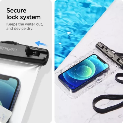 Spigen A601 Univerzális Vízálló Tok 2x Crystal Clear (AMP03098)-8809756648588 4 kép