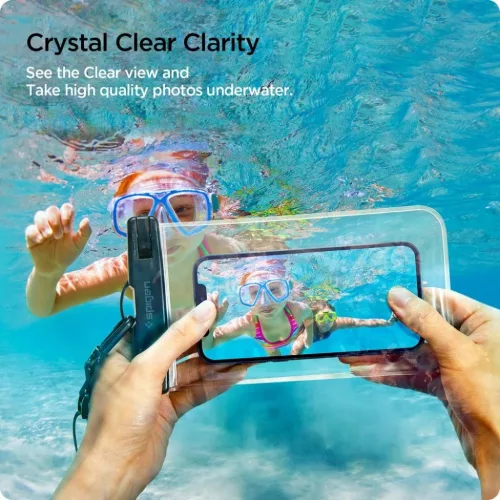 Spigen A601 Univerzális Vízálló Tok 2x Crystal Clear (AMP03098)-8809756648588 6 kép
