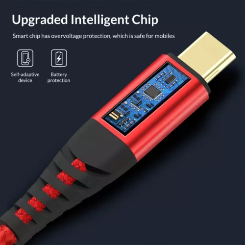 BeeGeek SMAN42-1M USB/USB-C(Type-C) 1m fekete töltő kábel- 6 kép
