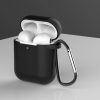 AirPods 1/2 szilikon tok karabinerrel fekete- 2 kép