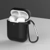 AirPods 1/2 szilikon tok karabinerrel fekete- 2 kép
