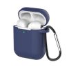 AirPods 1/2 szilikon tok karabinerrel éjkék- 1 kép