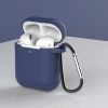 AirPods 1/2 szilikon tok karabinerrel éjkék- 2 kép