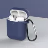 AirPods 1/2 szilikon tok karabinerrel éjkék- 2 kép