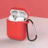 AirPods 1/2 szilikon tok karabinerrel piros- 2 kép