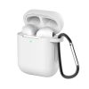 AirPods 1/2 szilikon tok karabinerrel fehér- 1 kép