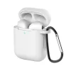 AirPods 1/2 szilikon tok karabinerrel fehér- 1 kép