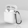 AirPods 1/2 szilikon tok karabinerrel fehér- 2 kép