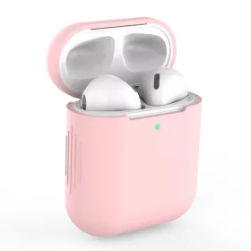 AirPods 1/2 szilikon tok világos rózsaszín- 1 kép