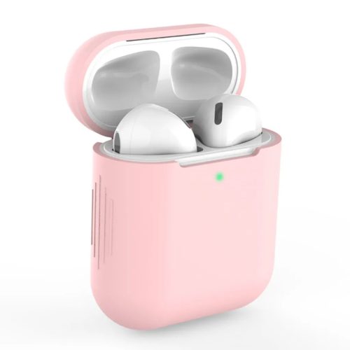 AirPods 1/2 szilikon tok világos rózsaszín- 1 kép