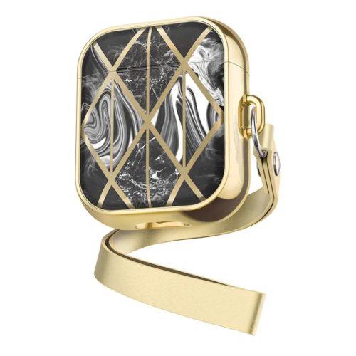 AirPods 1/2 Luxury tok márvány mintával arany színben Alphajack- 1 kép