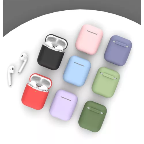 AirPods 1/2 szilikon tok piros- 3 kép