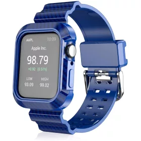 Apple Watch 4/5/6/7/8/SE (38/40/41mm) karbon mintás óraszíj és tok- 6 kép