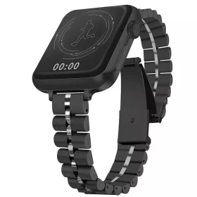   Apple Watch 4/5/6/7/8/SE/Ultra (42/44/45/49mm) fém női óraszíj fekete színű Alphajack