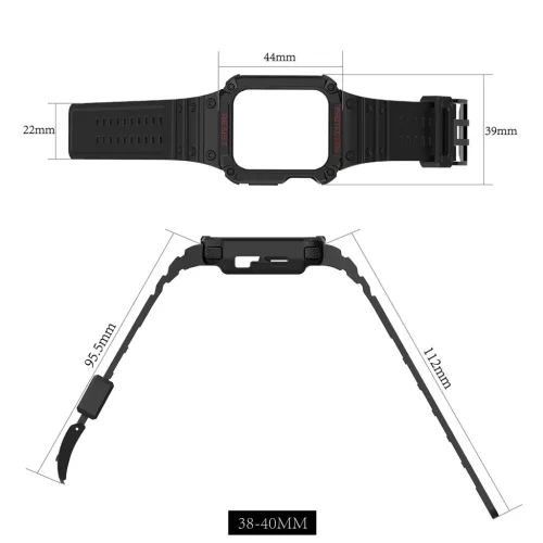 Apple Watch 4/5/6/7/8/SE (38/40/41mm) Rugged Armor óraszíj és tok �- 2 kép