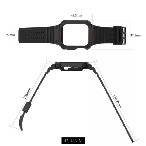 Apple Watch 4/5/6/7/8/SE (42/44/45mm) Rugged Armor óraszíj és tok �- 2 kép