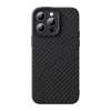 Armored tok iPhone 14 Pro-hoz kompatibilis MagSafe Baseus Synthetic Fiber edzett üveg - fekete