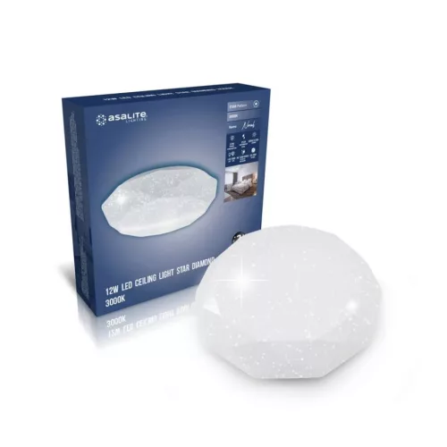 Asalite LED Mennyezeti Lámpa NORAH 12W 3000K (1050 lumen) Gyémánt/C-5999565663995 2 kép