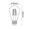 Asalite LED Izzó A60 filament gömb E27 7W 2700K (806 lumen)-5999565665937 3 kép