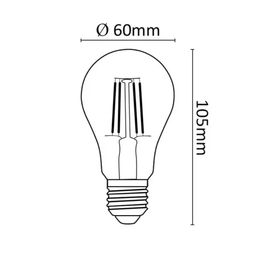 Asalite LED Izzó A60 filament gömb E27 7W 2700K (806 lumen)-5999565665937 3 kép
